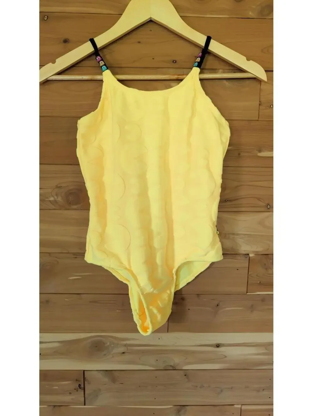 Justice Pac-Man Girls Yellow One-Piece Swimsuit Size M (10) NWOT